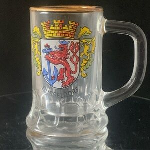 Vintage Bockling Dusseldorf City Crest Mini Tankard Shot Glass Shotglass